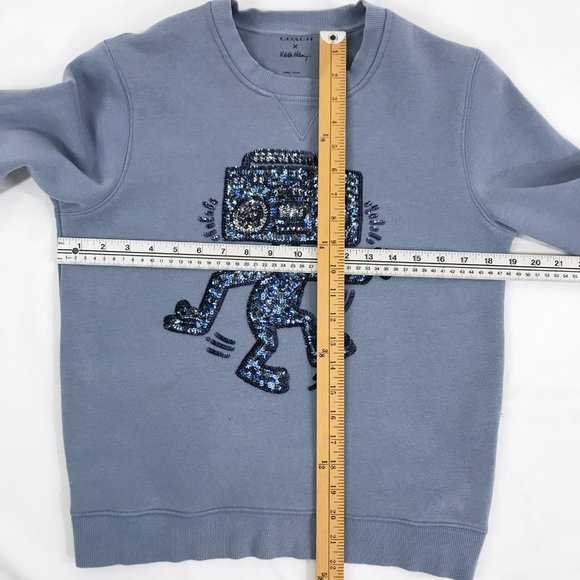 Coach x Keith Haring Sweatshirt Blue Sequins M Used - Picture 12 of 12